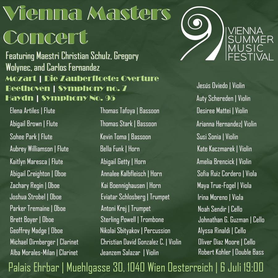 The Vienna Masters Concert, featuring the incredible Christian Schulz (July 5, 2025), from the festival's Instagram