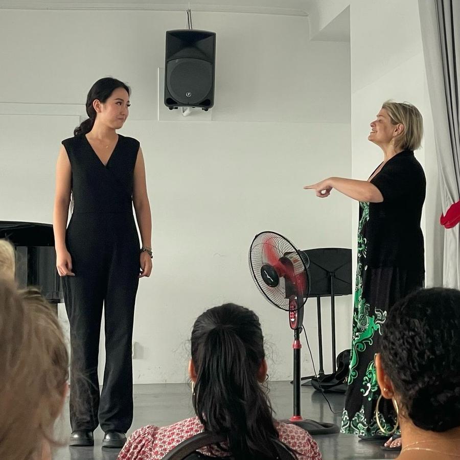 Thank you Alison Trainer for coming and working with our students, photo 4 of 7, from the festival's Instagram