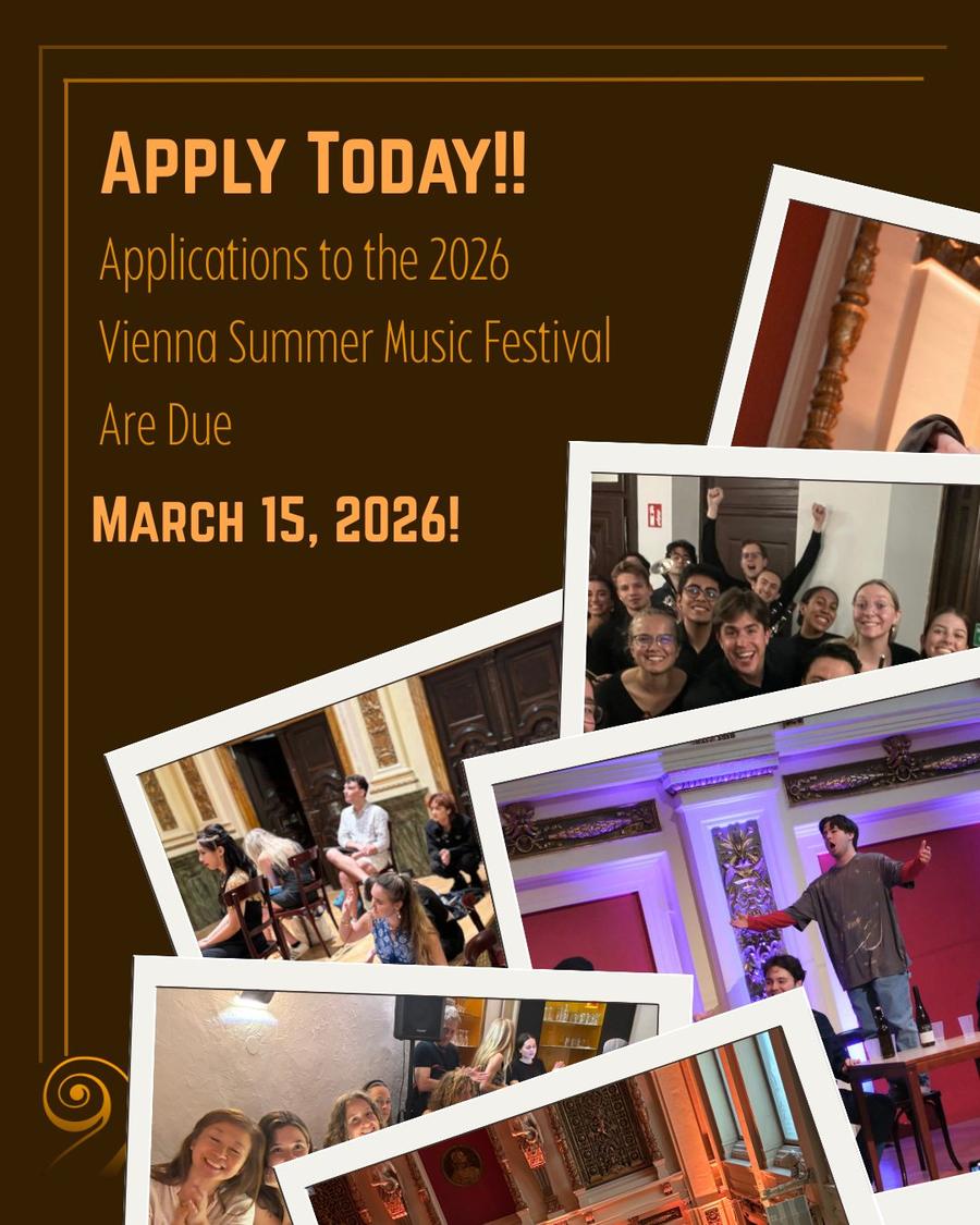 Applications to the 2026 season of the Vienna Summer Music Festival are due this month on March 15, from the festival's Instagram