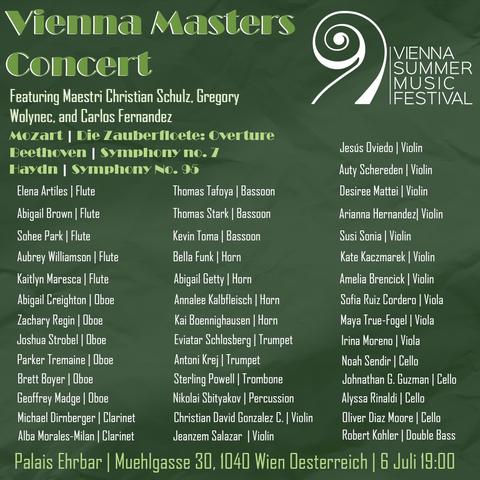 The Vienna Masters Concert, featuring the incredible Christian Schulz (July 5, 2025), from the festival's Instagram