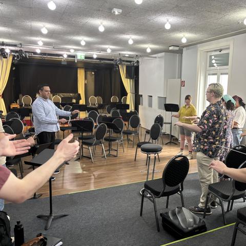 Thank you Carlos Fernandez for leading some of our Orchestra members in Conducting lesson, from the festival's Instagram