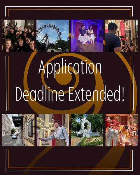 The Application deadline for the 2026 season of the Vienna Summer Music Festival has been extended, from the festival's Instagram